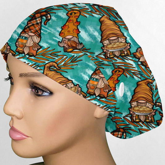 Fall Gnomes Euro Scrub Cap