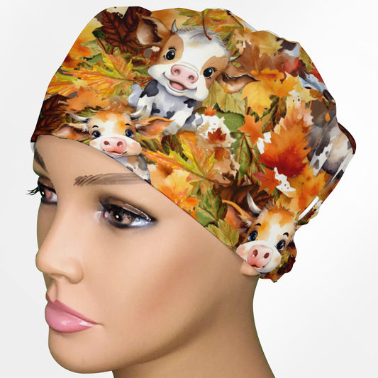 Fall Moooood Low-Tie Surgeon Scrub Cap