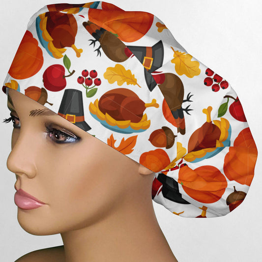 Fall Season Bouffant Scrub Cap