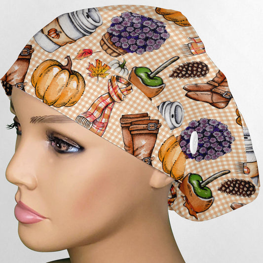 Fall Things Euro Scrub Cap