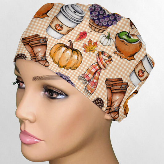 Fall Things Low-Tie Surgeon Scrub Cap