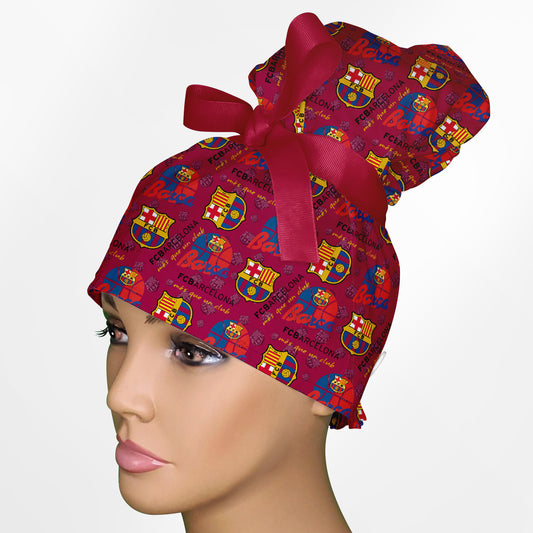 FC Barcelona High Bun Ponytail Scrub Cap