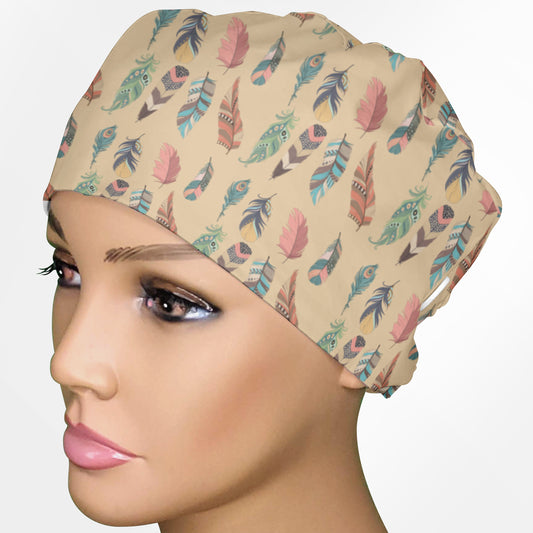 Feathers Low-Tie Surgeon Scrub Cap