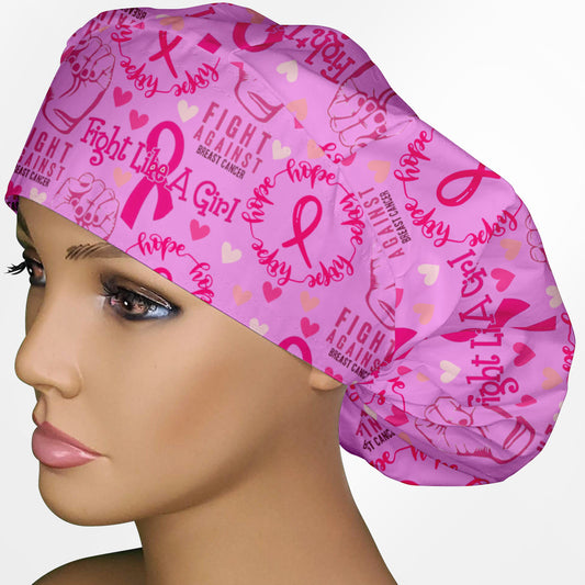Fight Like A Girl Bouffant Scrub Cap