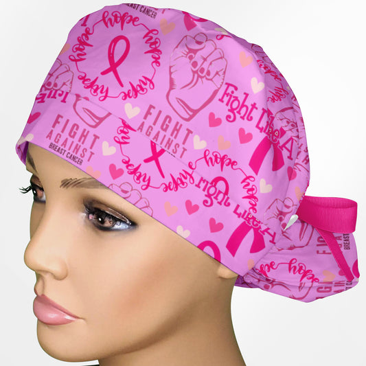 Fight Like A Girl Ponytail Scrub Cap