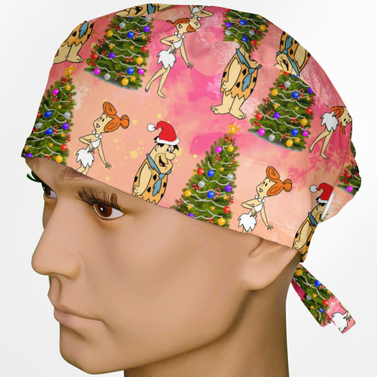 Flintstone Christmas Surgeon Scrub Cap