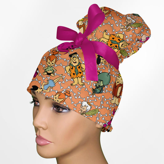 Flintstones High Bun Ponytail Scrub Cap