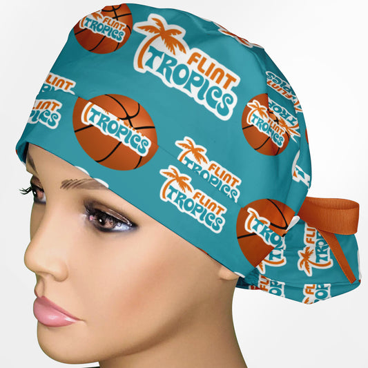 Flint Tropics Ponytail Scrub Cap