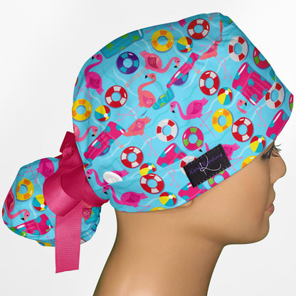 Floaty Summer Ponytail Scrub Cap