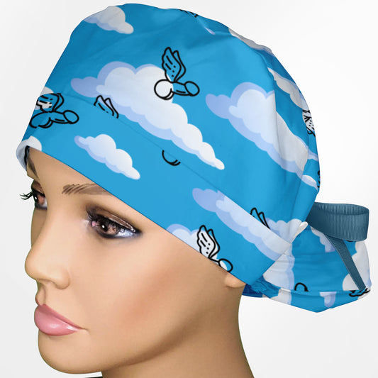 Flying Fucks- Light Ponytail Scrub Cap