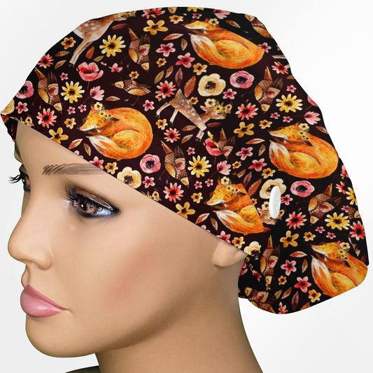 Fox Flowers Euro Scrub Cap