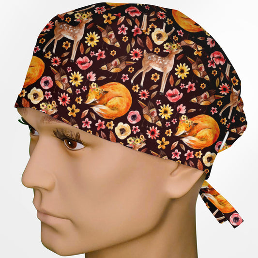 Fox Flowers Surgeon Scrub Cap