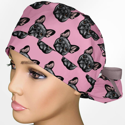 Frenchie Ponytail Scrub Cap