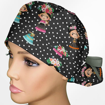 Frida Cute Ponytail Scrub Cap