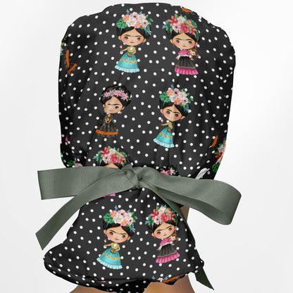 Frida Cute Ponytail Scrub Cap