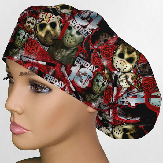 Friday The 13th Bouffant Scrub Cap