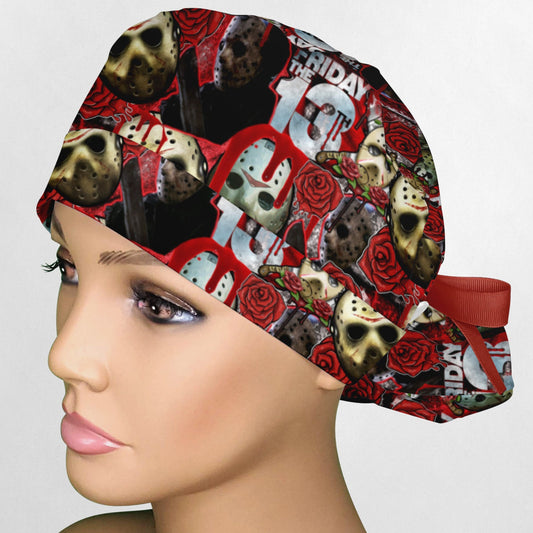 Friday The 13th Ponytail Scrub Cap