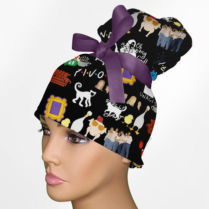Could This Be Any More Iconic? - Black High Bun Ponytail Scrub Cap