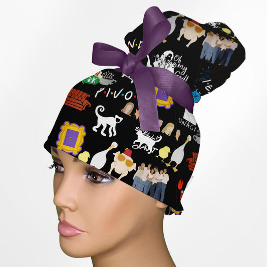 Could This Be Any More Iconic? - Black High Bun Ponytail Scrub Cap