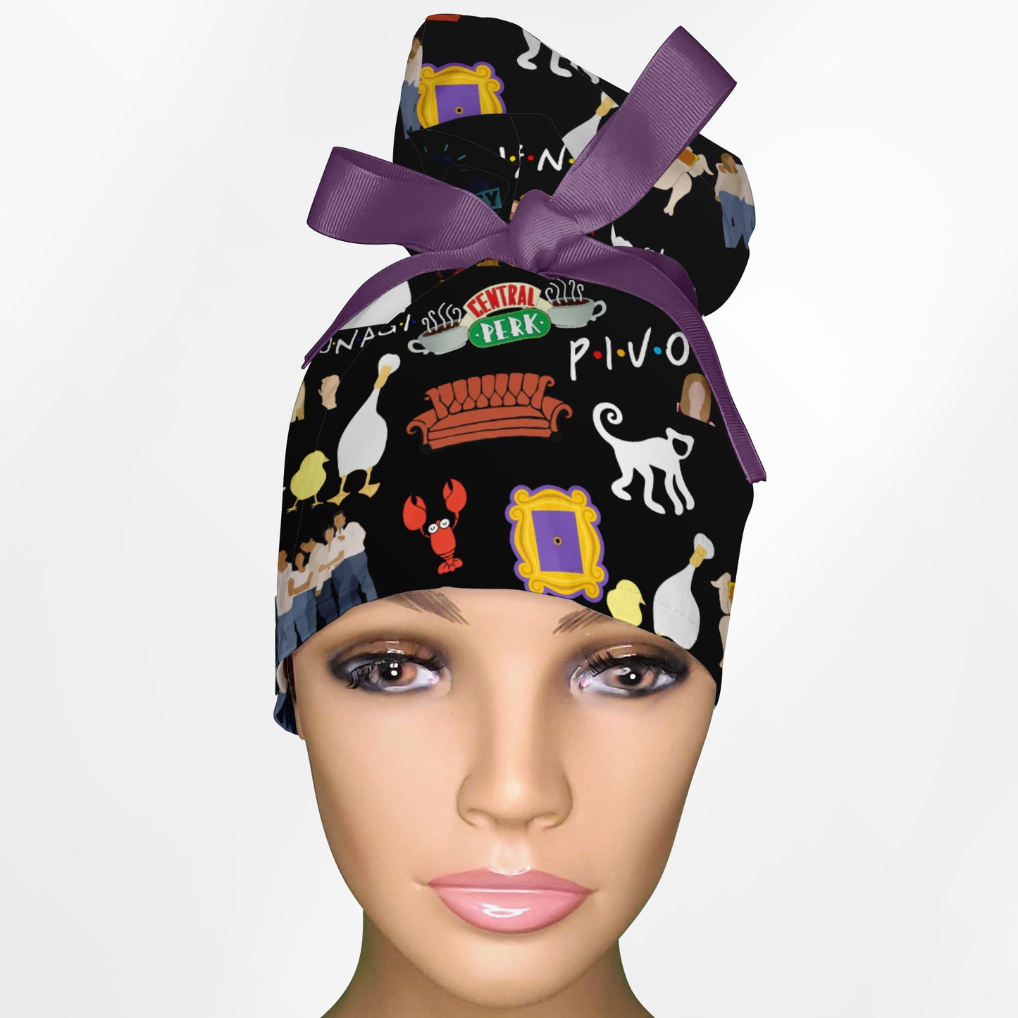 Could This Be Any More Iconic? - Black High Bun Ponytail Scrub Cap