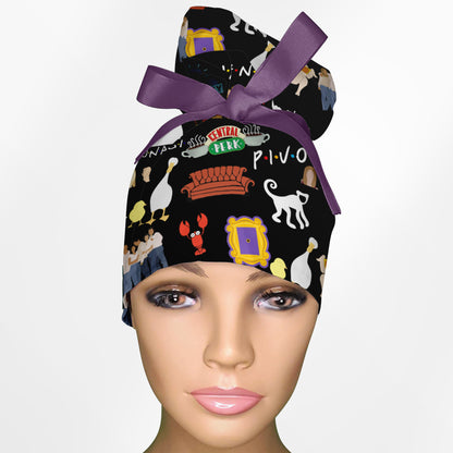 Could This Be Any More Iconic? - Black High Bun Ponytail Scrub Cap