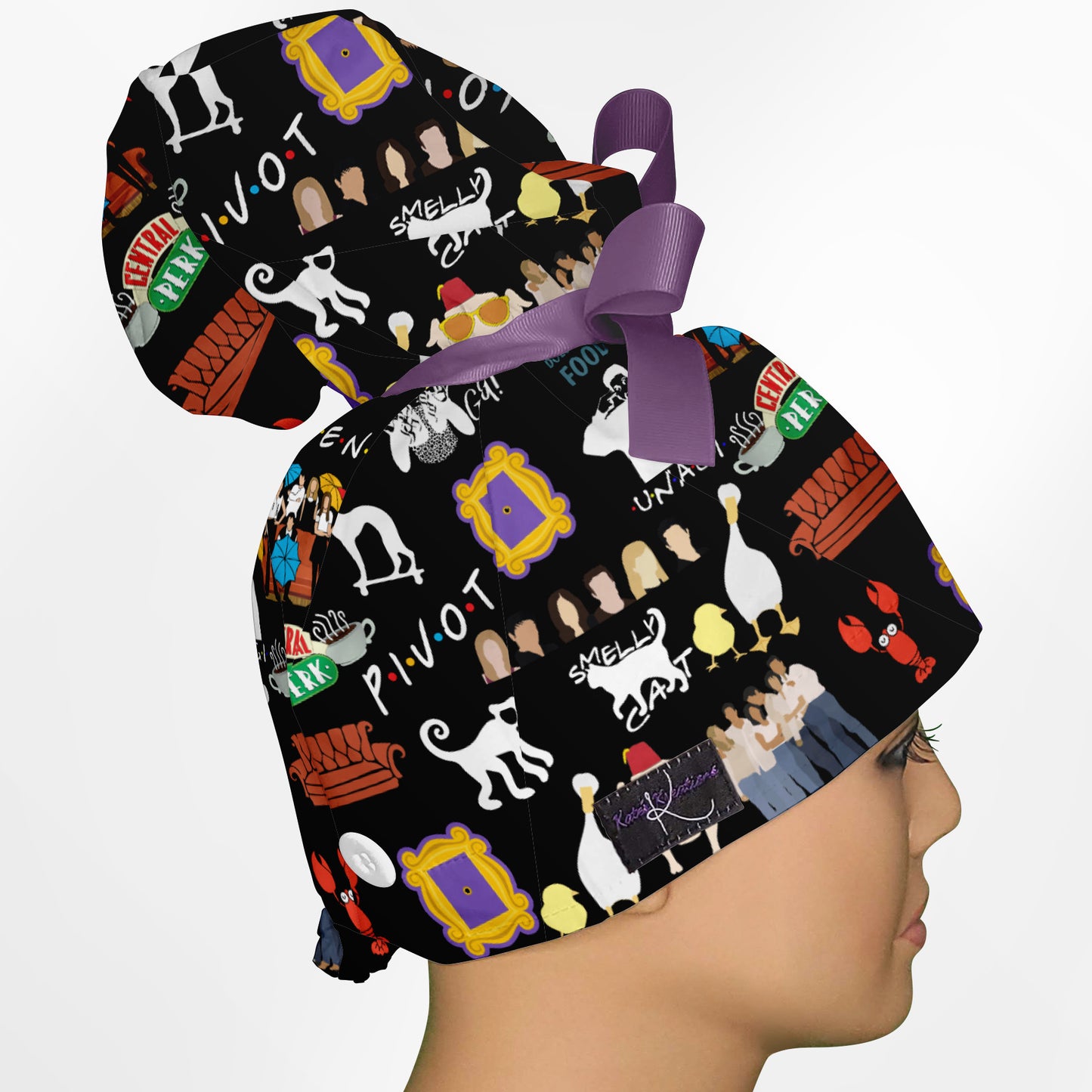 Could This Be Any More Iconic? - Black High Bun Ponytail Scrub Cap