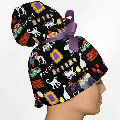 Could This Be Any More Iconic? - Black High Bun Ponytail Scrub Cap