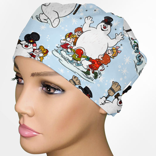 Frosty And Kids Snow Low-Tie Surgeon Scrub Cap