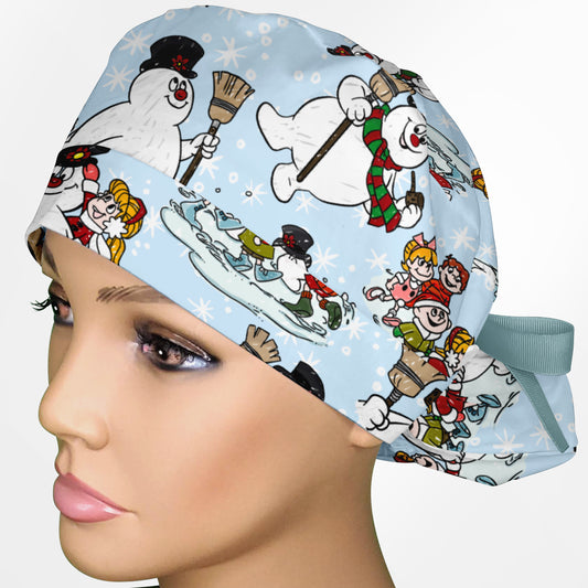 Frosty And Kids Snow Ponytail Scrub Cap