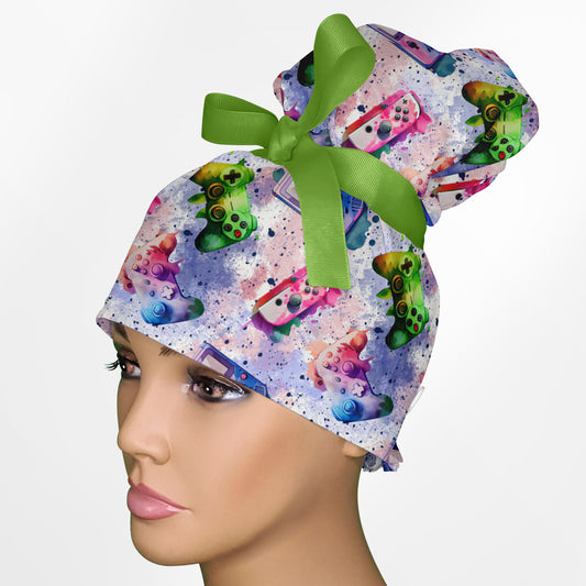 Gamers High Bun Ponytail Scrub Cap