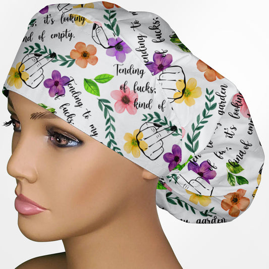Garden Of Fucks Bouffant Scrub Cap