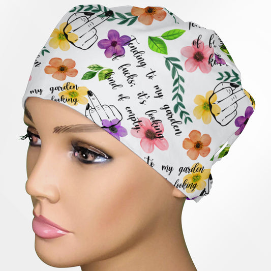 Garden Of Fucks Low-Tie Surgeon Scrub Cap