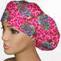 Gastro Crew - Pink animal print Bouffant Scrub Cap
