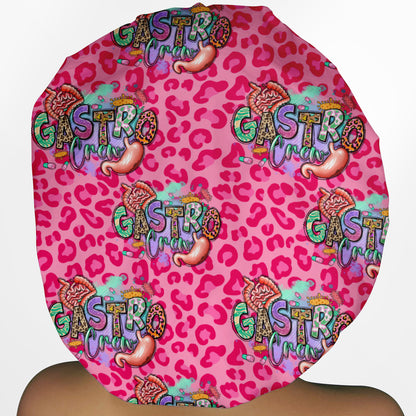 Gastro Crew - Pink animal print Bouffant Scrub Cap