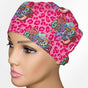 Gastro Crew - Pink animal print Low-Tie Surgeon Scrub Cap