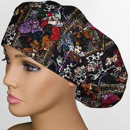 Stained Glass Villains Bouffant Scrub Cap
