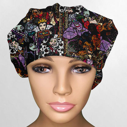 Stained Glass Villains Bouffant Scrub Cap