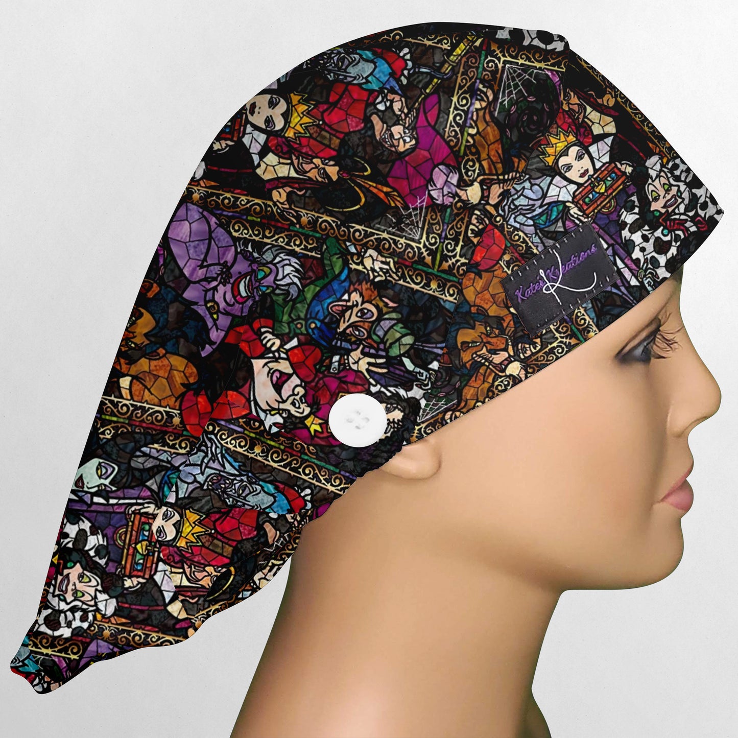 Stained Glass Villains Bouffant Scrub Cap