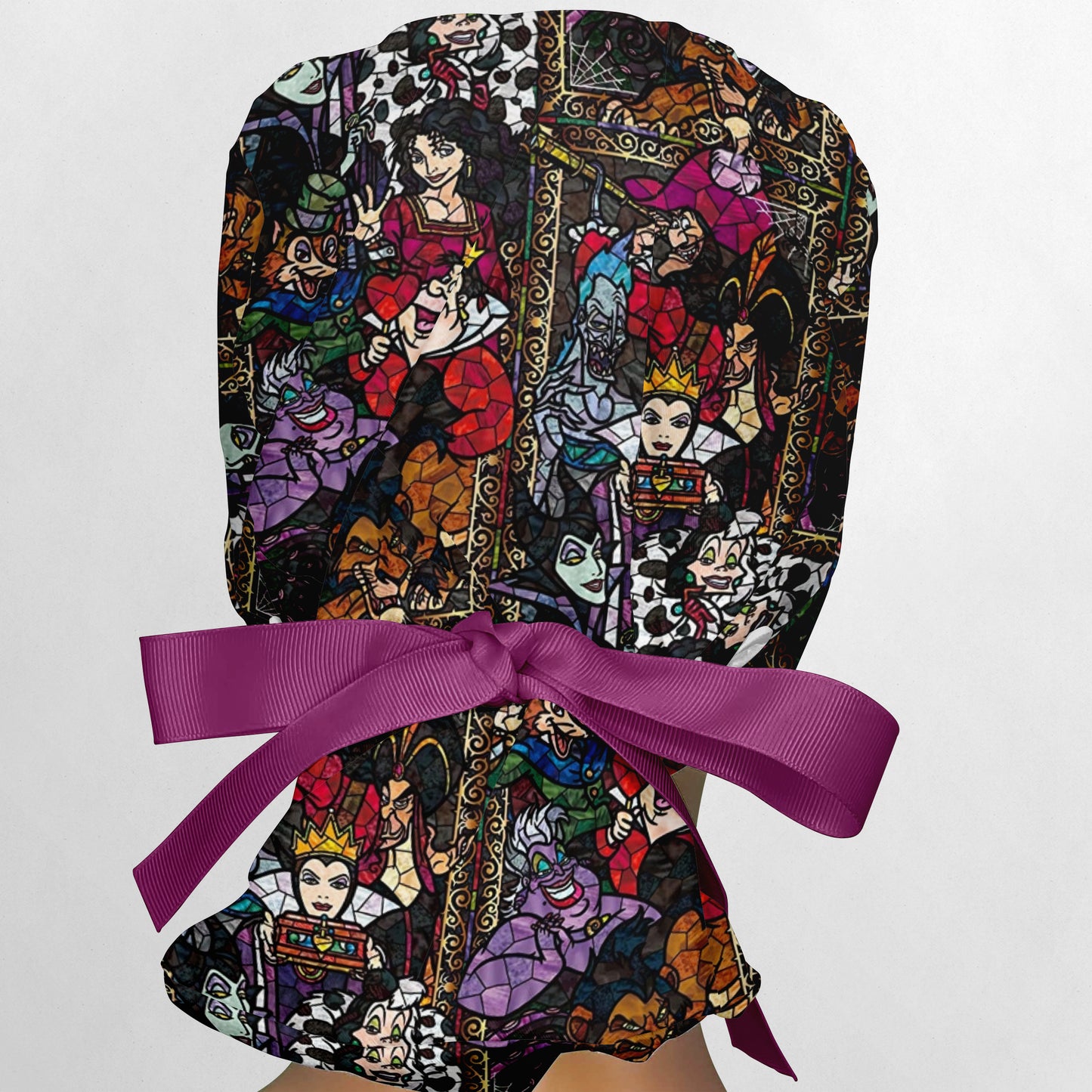 Stained Glass Villains Ponytail Scrub Cap