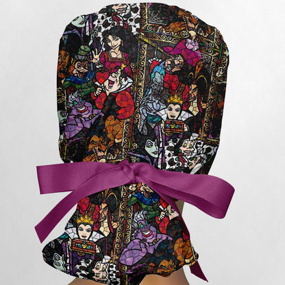 Stained Glass Villains Ponytail Scrub Cap