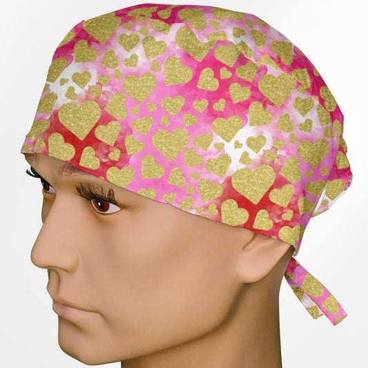 Glitter Hearts Surgeon Scrub Cap