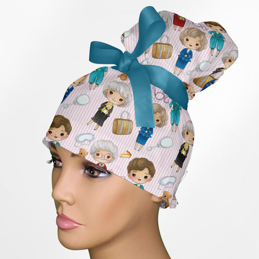 Golden Girls Cute High Bun Ponytail Scrub Cap