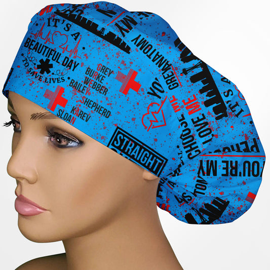 Grey's Anatomy Blue Bouffant Scrub Cap