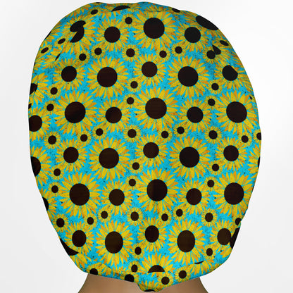 Grunge Sunflowers Euro Scrub Cap