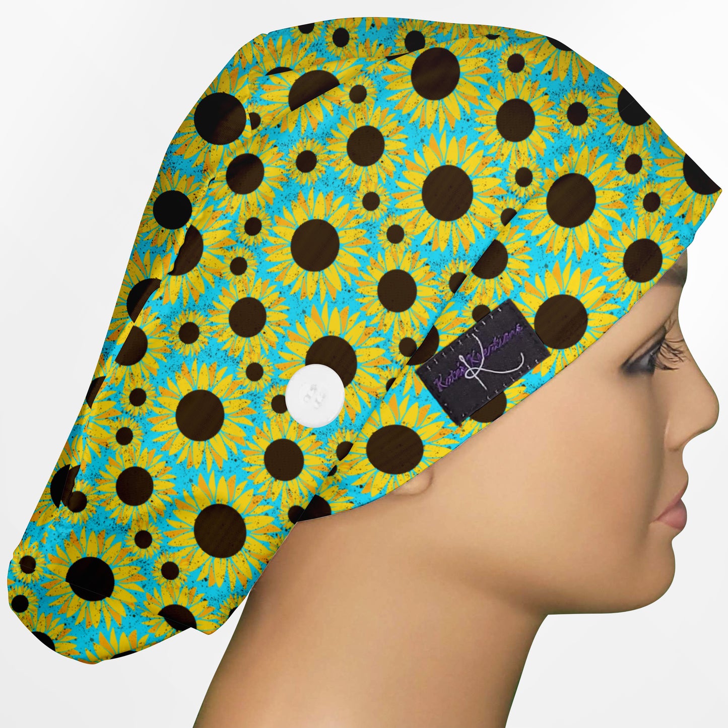 Grunge Sunflowers Euro Scrub Cap