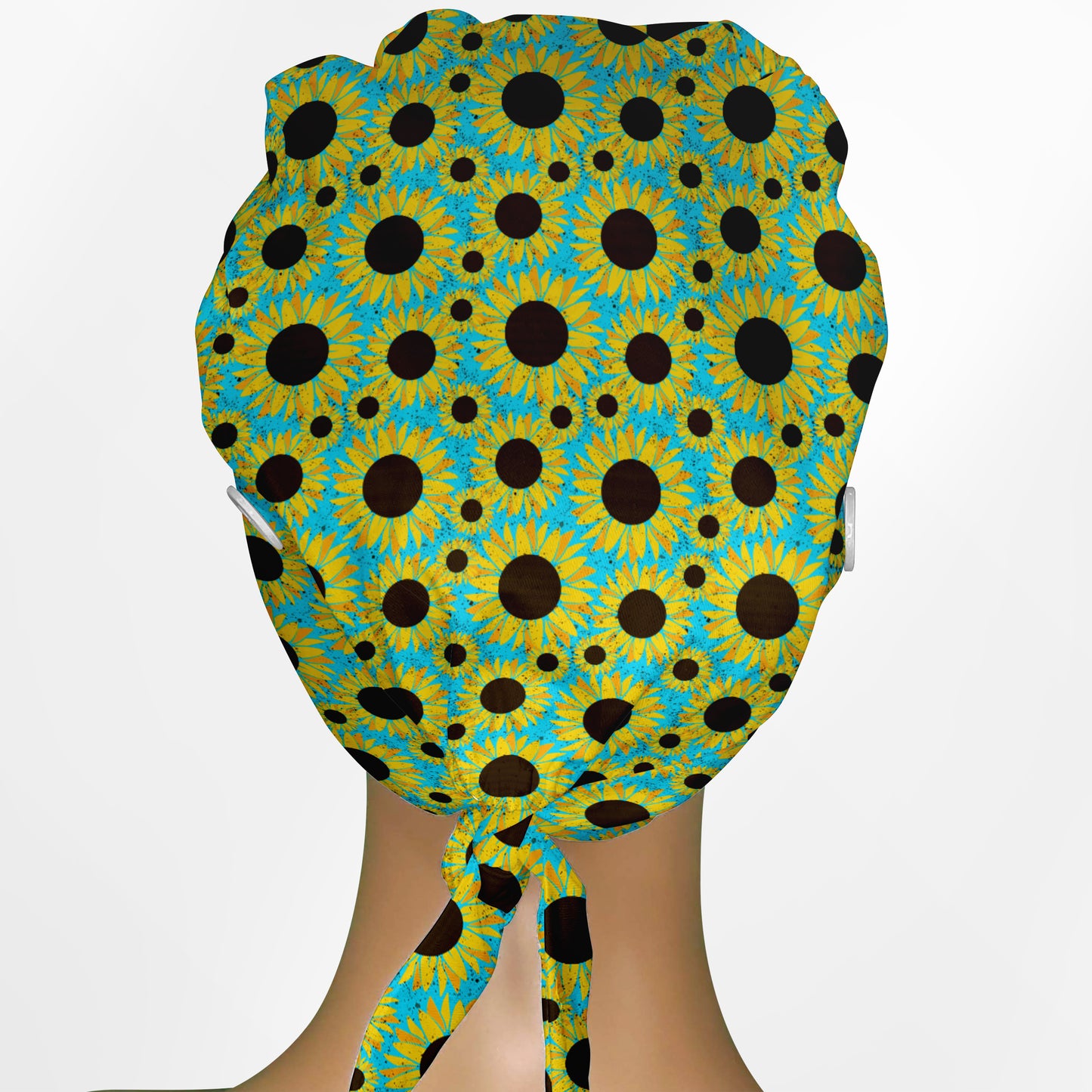 Grunge Sunflowers Low-Tie Surgeon Scrub Cap