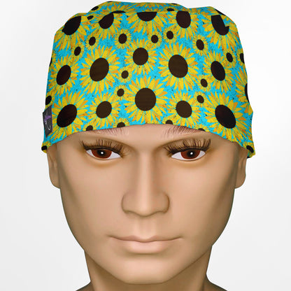 Grunge Sunflowers Surgeon Scrub Cap
