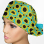 Grunge Sunflowers Ponytail Scrub Cap