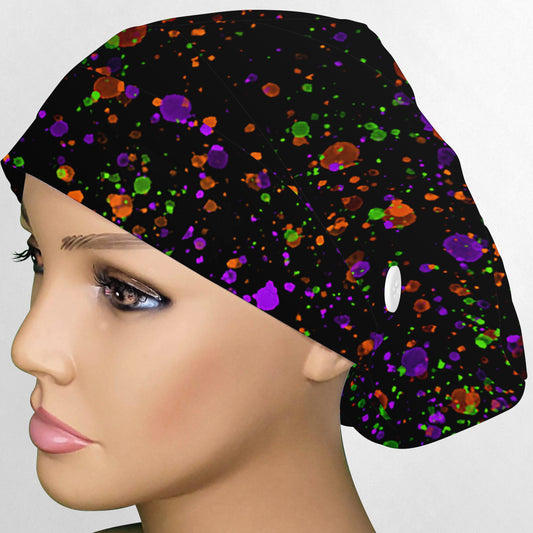Halloween Splatter Euro Scrub Cap