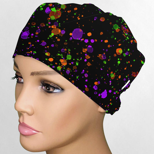 Halloween Splatter Low-Tie Surgeon Scrub Cap